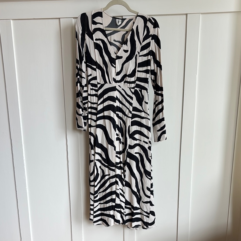 Arket Black and White Zebra Print Dress